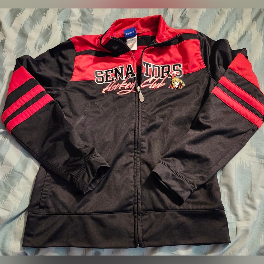 Reebok NHL‎ Hockey Ottawa Senators Track Jacket Youth Size Small Full Zip